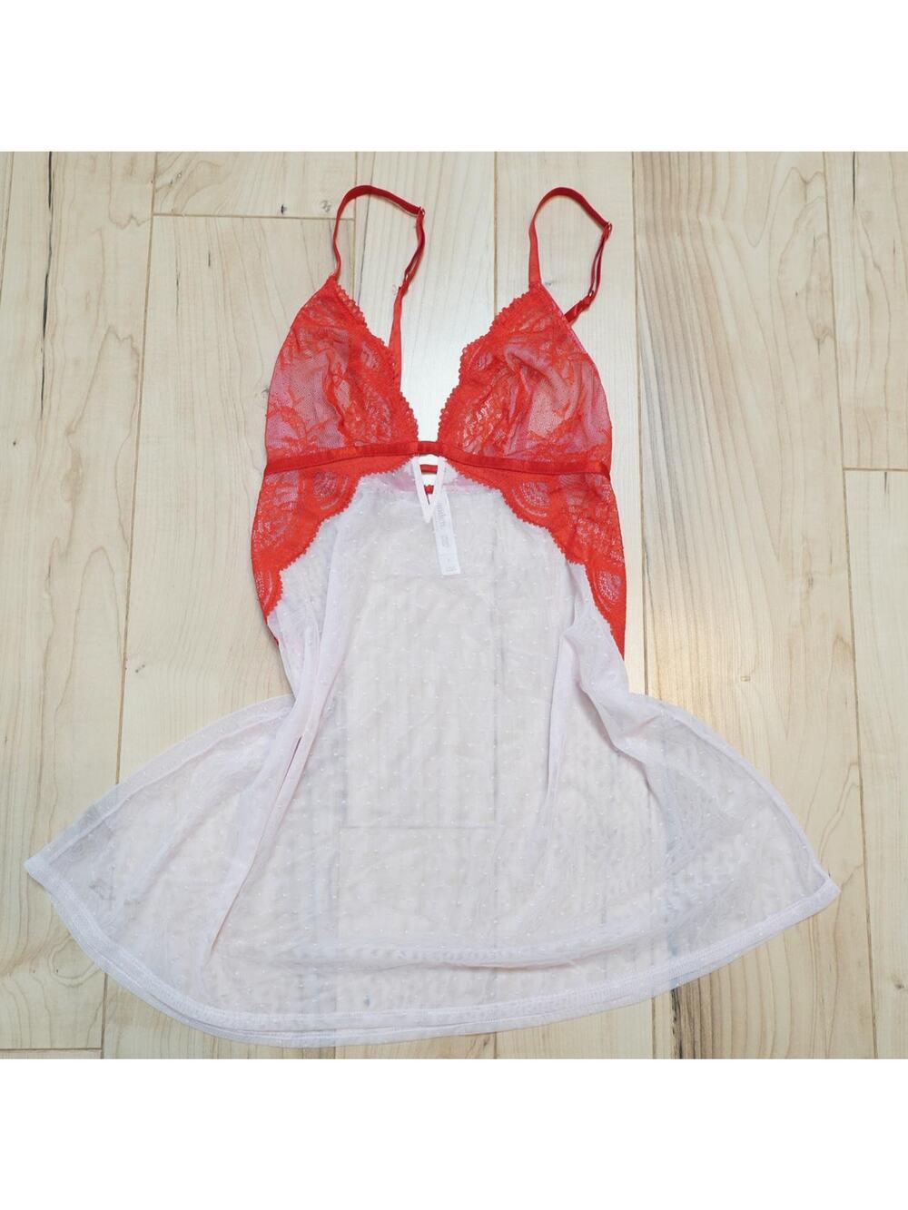 Auden Red Lace Babydoll Chemise Size M